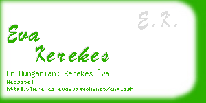 eva kerekes business card